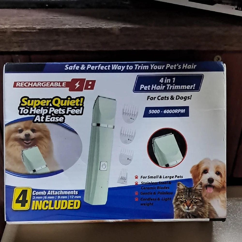 Rechargeable Pet Hair Trimmer - Green